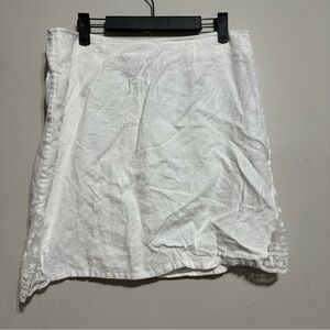 NWOT Tommy Bahama Women’s Linen White Skirt with Lace Size 10